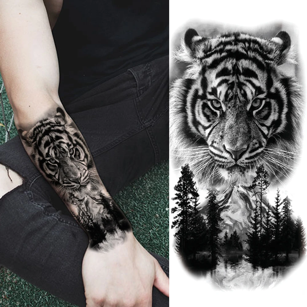 Tattoo Stickers Waterproof Temporary Forest Lion Tiger Bear Flash Tattoos Leopard Wolf Crown Body Art Arm Fake Tattoo Tattoo Stickers Waterproof Temporary Forest Lion Tiger Bear Flash Tattoos Leopard Wolf Crown Body Art Arm Fake Tattoo
