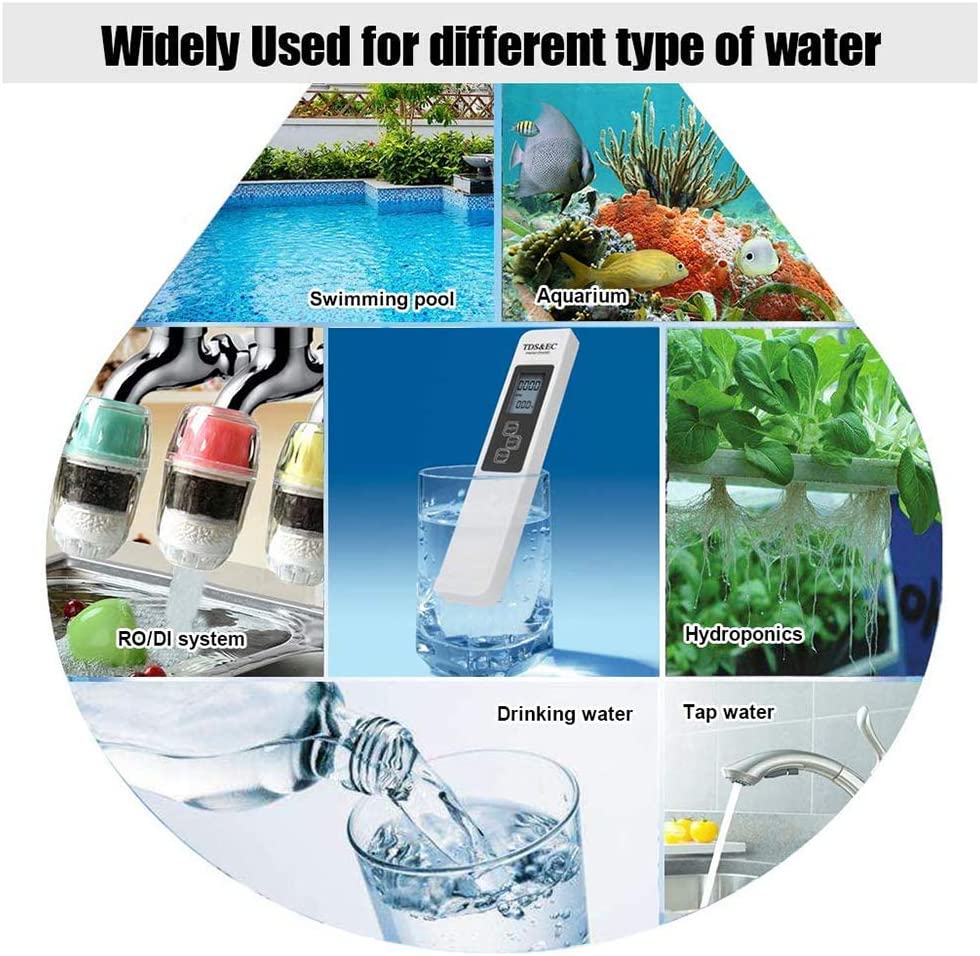 TDS, EC, and Temperature Digital Water Tester