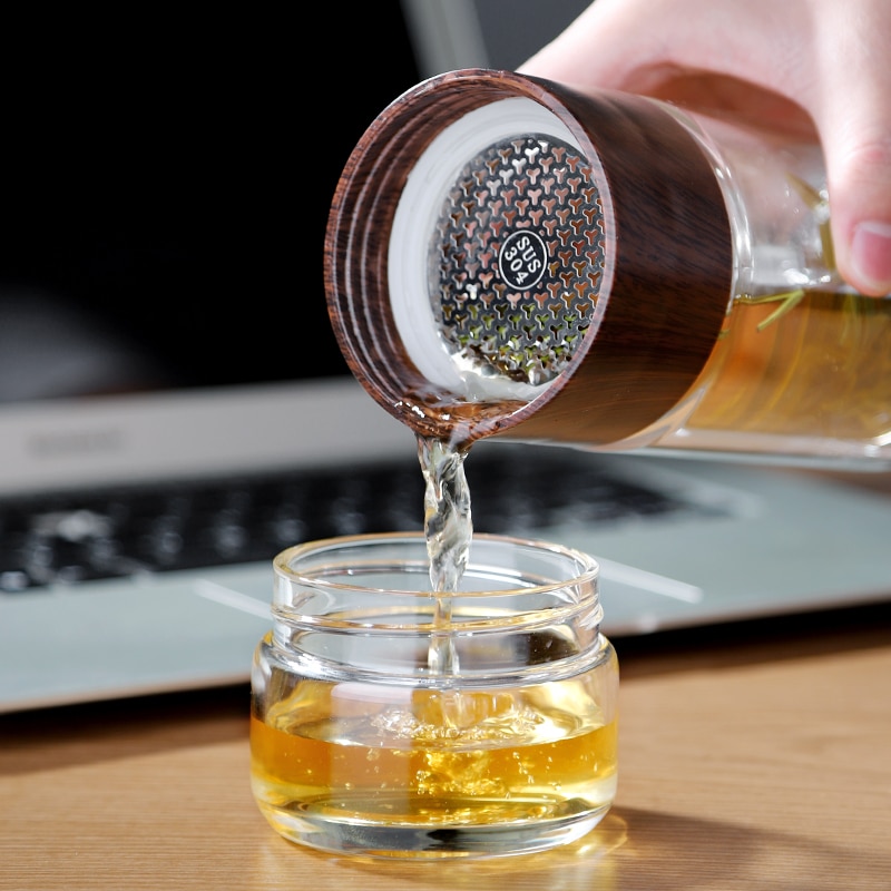 Tea Bottle Glass Drinking Cup