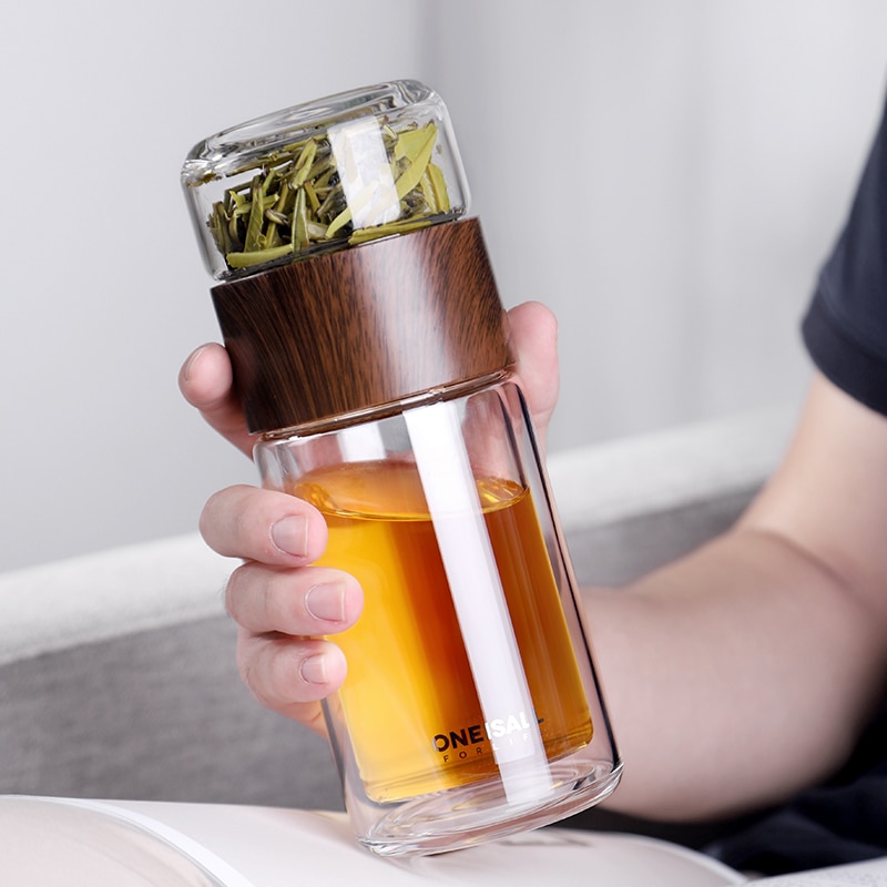 Tea Bottle Glass Drinking Cup