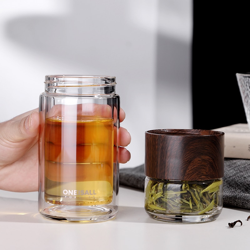 Tea Bottle Glass Drinking Cup