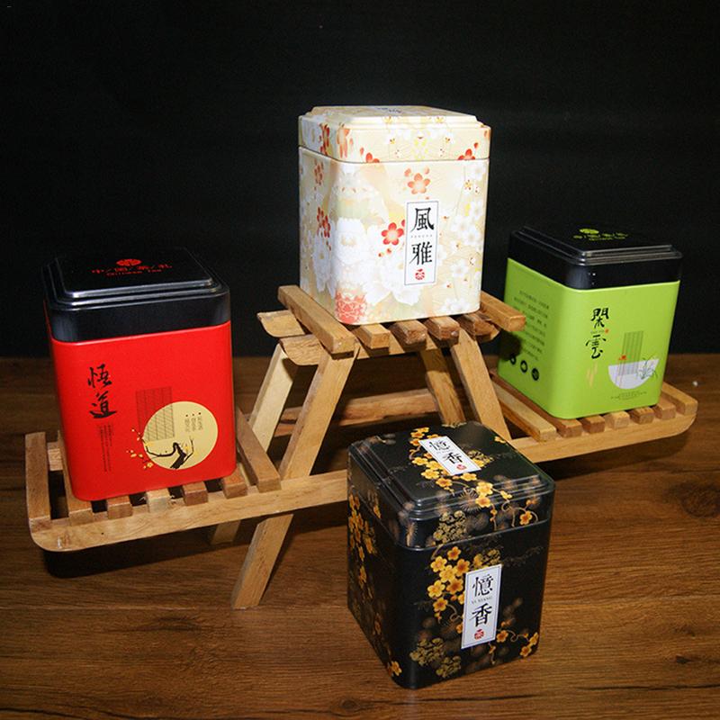 Tea Caddy Tin Mini Storage Container