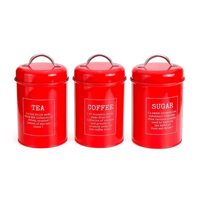 Tea Coffee and Sugar Canisters Set