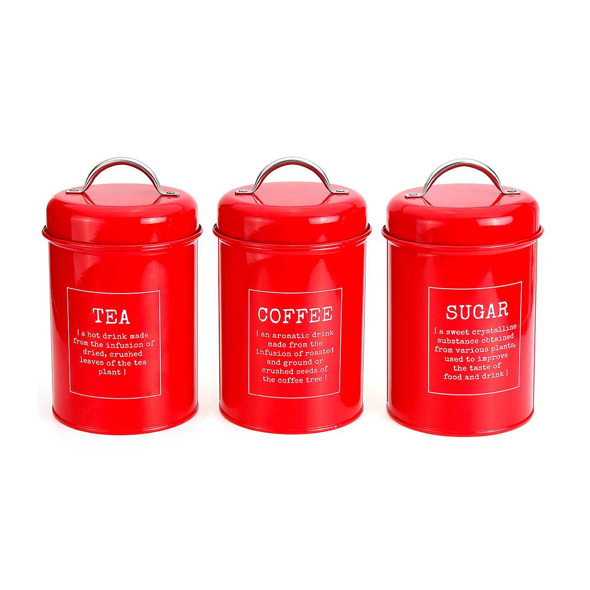 Tea Coffee and Sugar Canisters Set