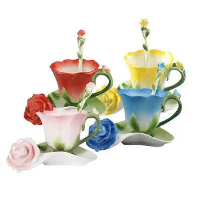 Tea Cup And Saucer Creative Flower Shape