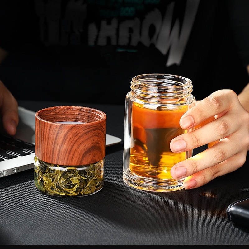 Tea Glass Tumbler Infuser Bottle