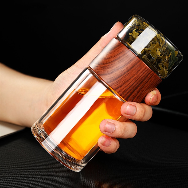 Tea Glass Tumbler Infuser Bottle