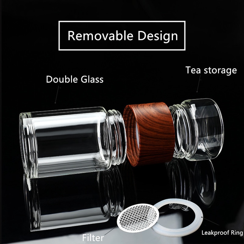 Tea Glass Tumbler Infuser Bottle