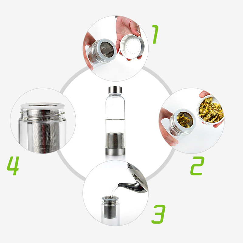 Tea Infuser Glass Bottle with Sleeve Tea Infuser Glass Bottle with Sleeve