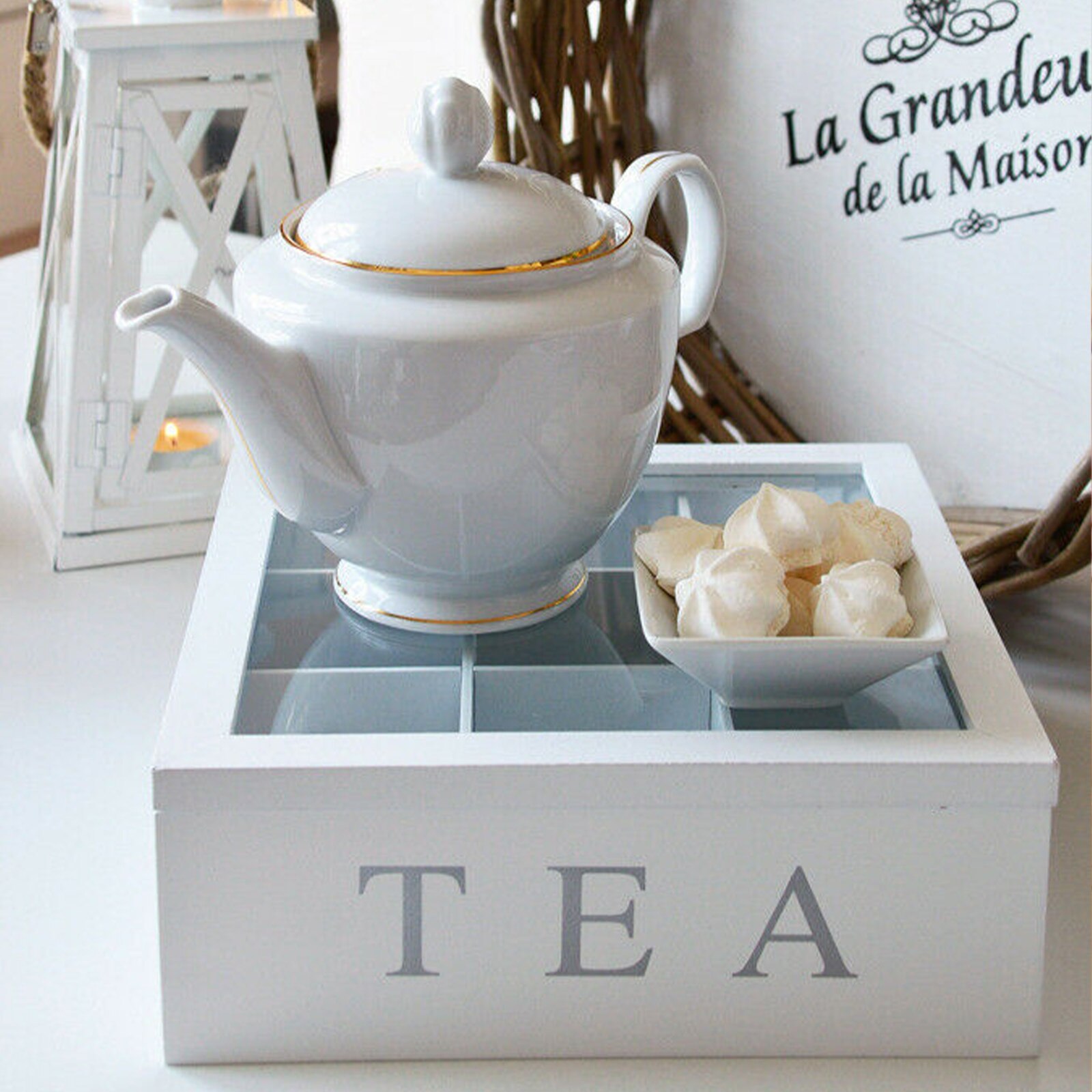 Tea Organizer Box Wooden Case Tea Organizer Box Wooden Case