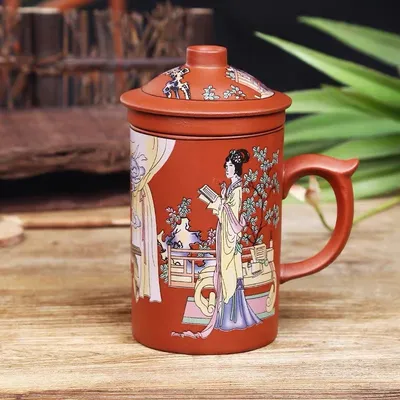 Teacup with Lid Ceramic Painting Mug