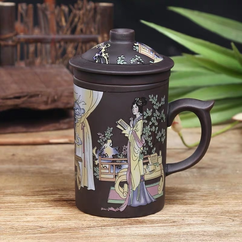 Teacup with Lid Ceramic Painting Mug