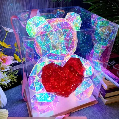 Teddy Bear Doll Gift Lamp Colorful Sparkling Romantic Surprise LED gift Light Girls Birthday Valentine's Day Bedroom Teddy Bear Doll Gift Lamp Colorful Sparkling Romantic Surprise LED gift Light Girls Birthday Valentine's Day Bedroom