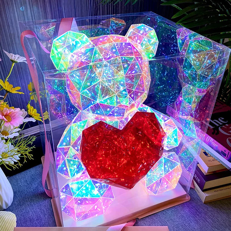 Teddy Bear Doll Gift Lamp Colorful Sparkling Romantic Surprise LED gift Light Girls Birthday Valentine's Day Bedroom Teddy Bear Doll Gift Lamp Colorful Sparkling Romantic Surprise LED gift Light Girls Birthday Valentine's Day Bedroom