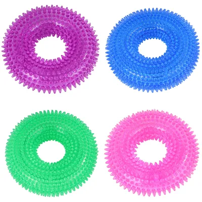 Teeth Cleaning Dog Chew Ring Squeeze Toy