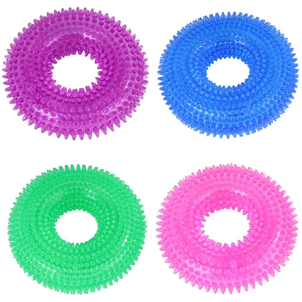 Teeth Cleaning Dog Chew Ring Squeeze Toy