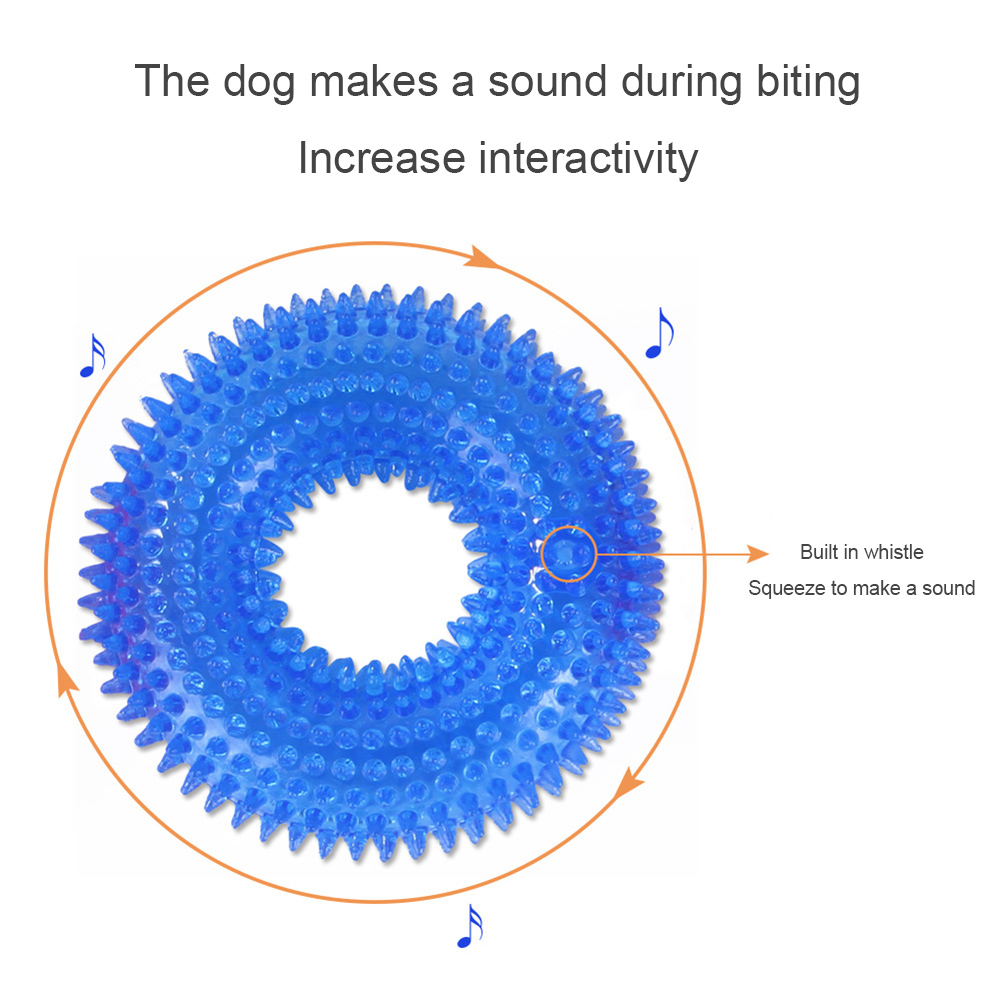 Teeth Cleaning Dog Chew Ring Squeeze Toy
