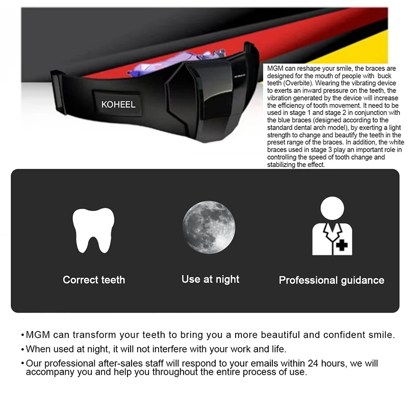 Teeth Straightener with Harmonic Vibration, Orthodontics Retainer and Teeth Aligner Braces Teeth Straightener with Harmonic Vibration, Orthodontics Retainer and Teeth Aligner Braces