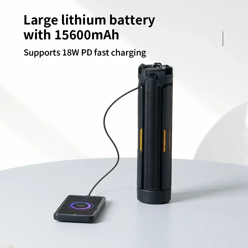 Telescopic Camping Light 15600mAh Rechargeable Lantern, Waterproof Collapsible Outdoor LED Flashlight for Hiking Tent