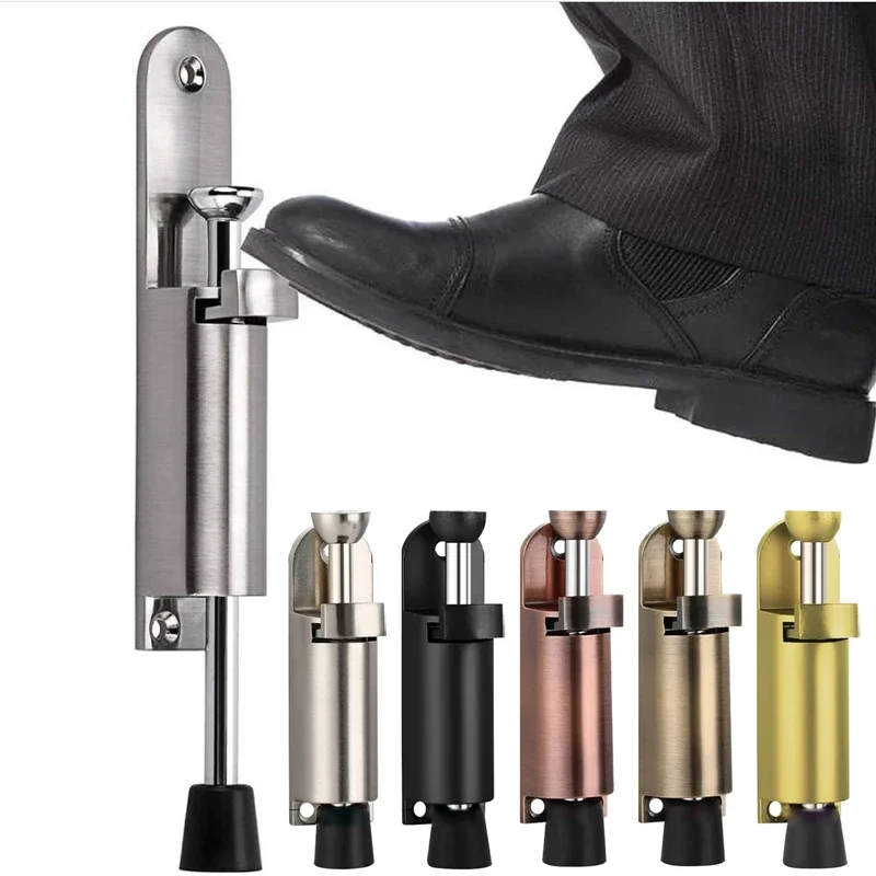 Telescopic Door Stopper Spring Loaded Heavy Duty Stopper Metal Adjustable Position with Foot Brake Wedges for Door Telescopic Door Stopper Spring Loaded Heavy Duty Stopper Metal Adjustable Position with Foot Brake Wedges for Door