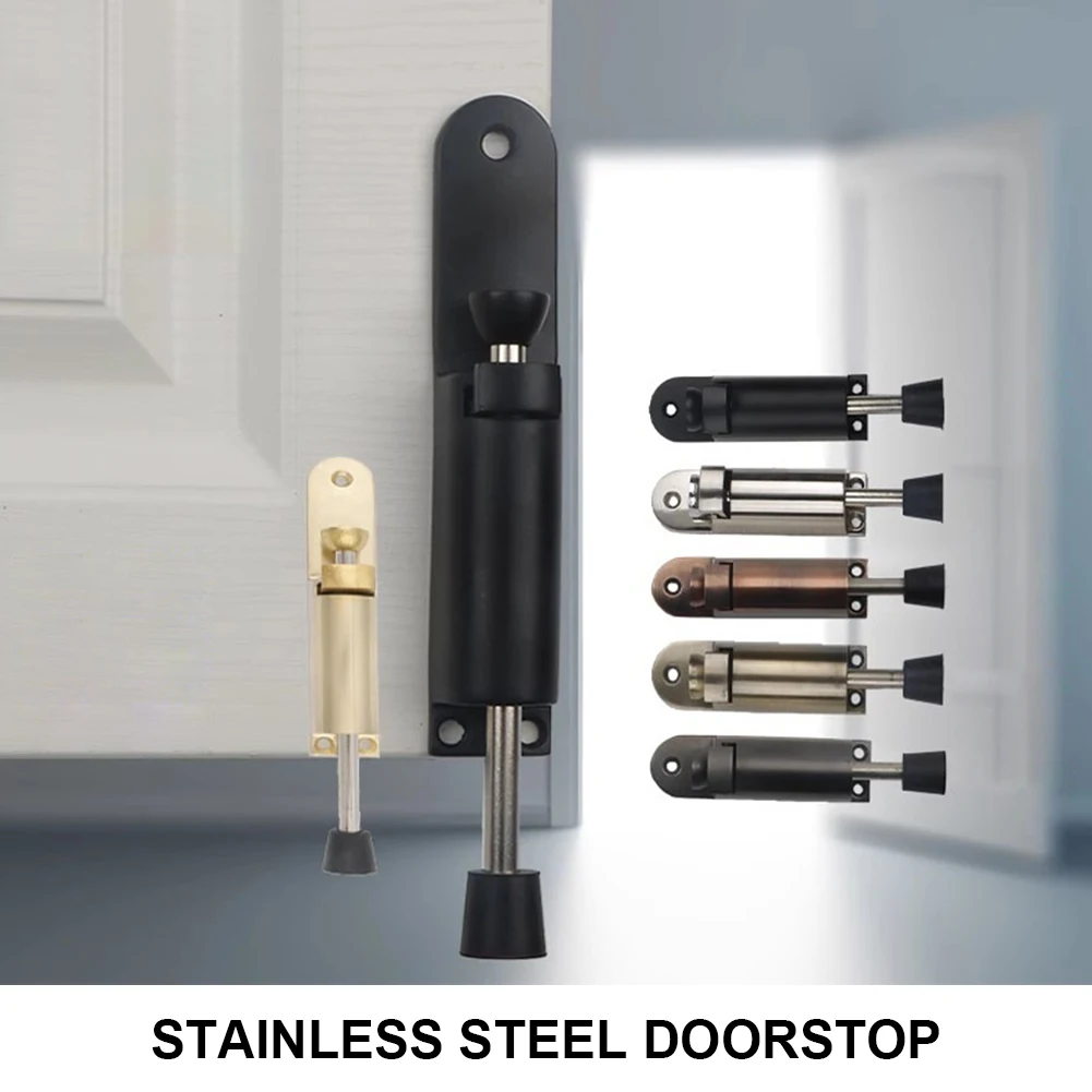 Telescopic Door Stopper Spring Loaded Heavy Duty Stopper Metal Adjustable Position with Foot Brake Wedges for Door Telescopic Door Stopper Spring Loaded Heavy Duty Stopper Metal Adjustable Position with Foot Brake Wedges for Door