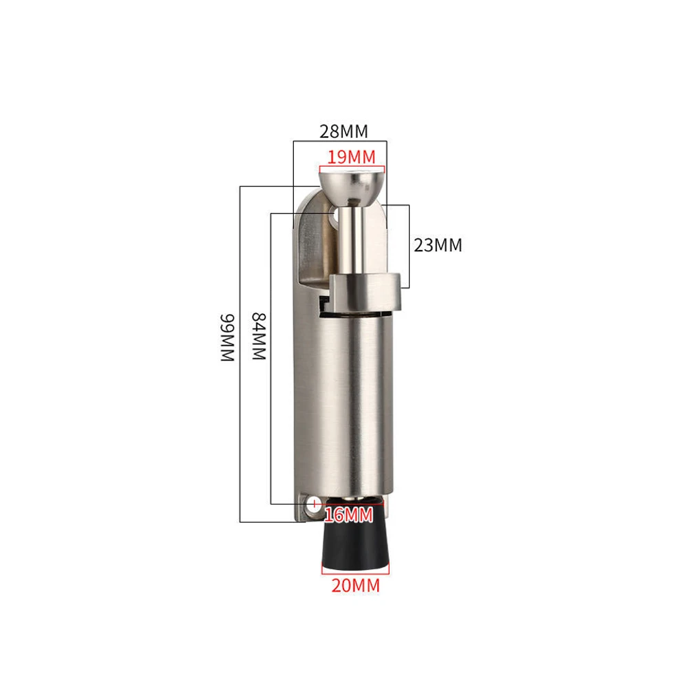 Telescopic Door Stopper Spring Loaded Heavy Duty Stopper Metal Adjustable Position with Foot Brake Wedges for Door