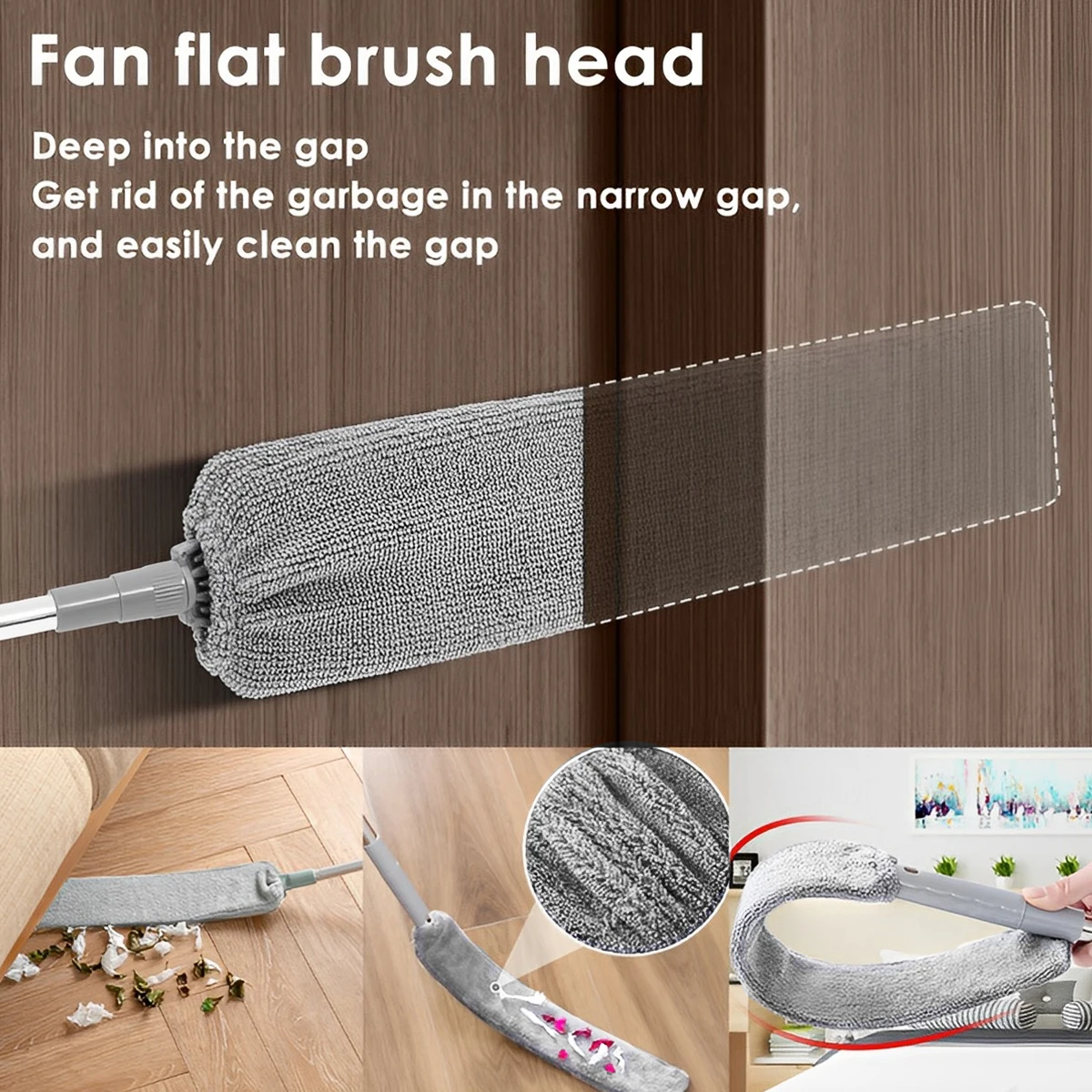 Telescopic Duster Microfiber Feather Duster Bendable Gap Clean Brush Detachable Washable Home Ceiling Spider Web
