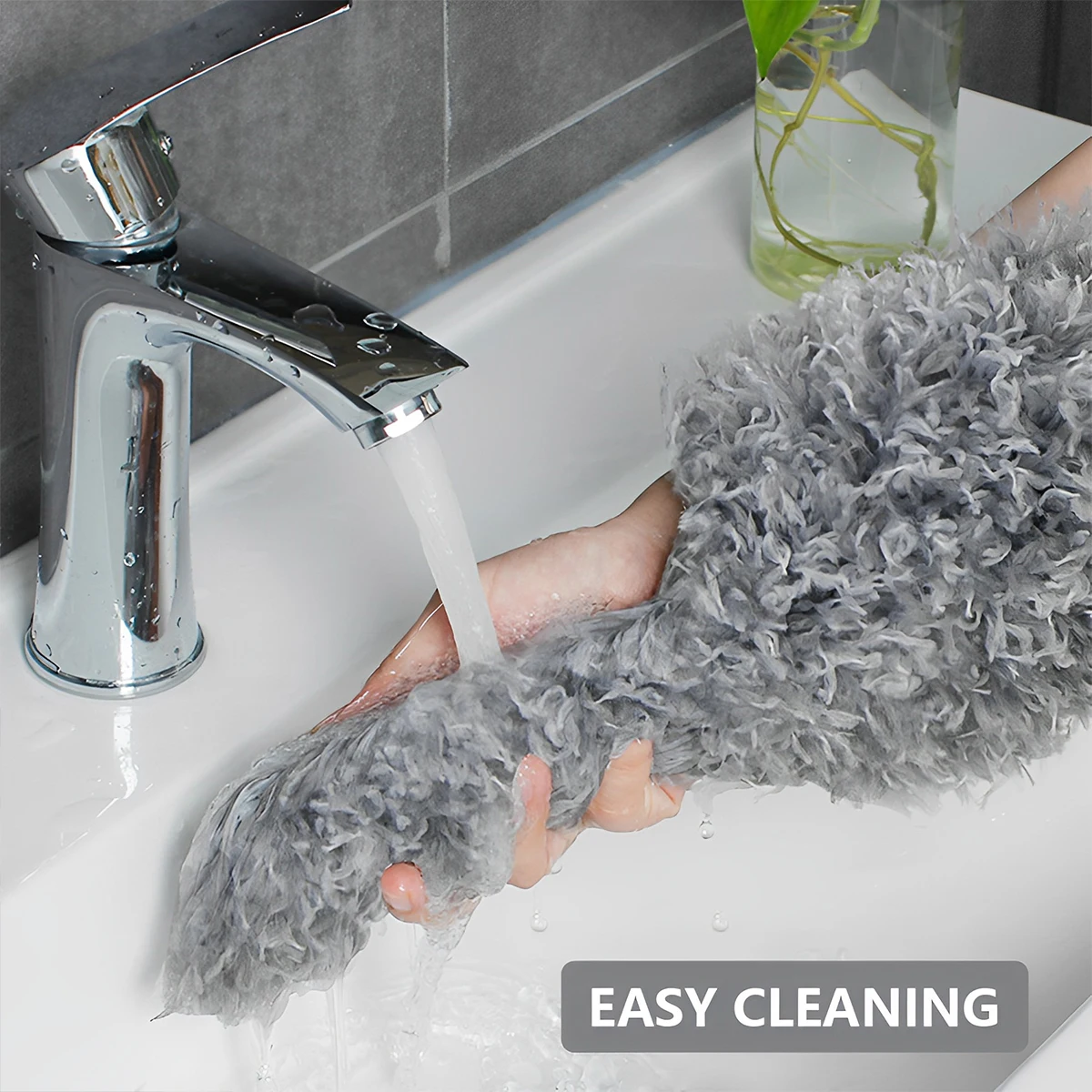 Telescopic Duster Microfiber Feather Duster Bendable Gap Clean Brush Detachable Washable Home Ceiling Spider Web