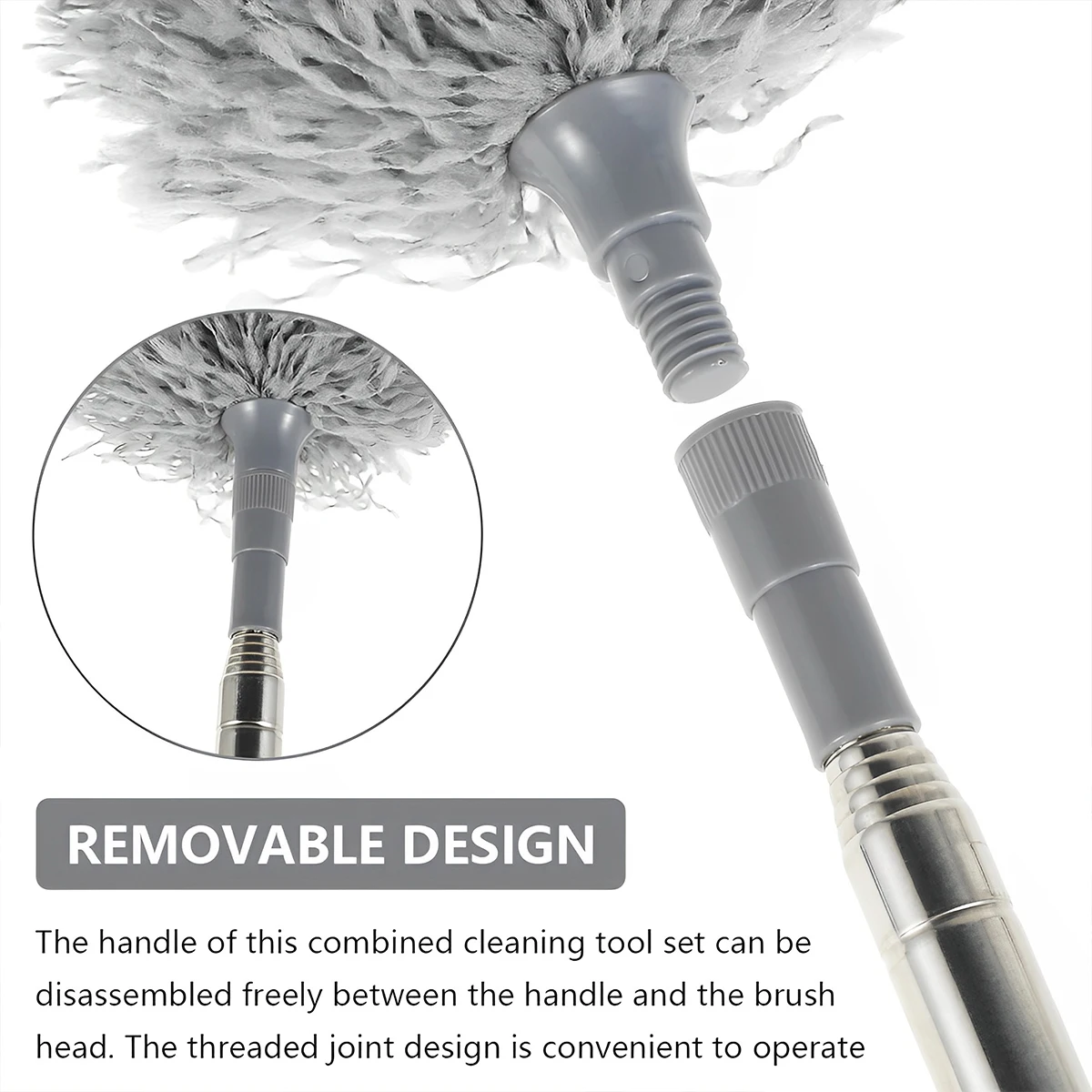 Telescopic Duster Microfiber Feather Duster Bendable Gap Clean Brush Detachable Washable Home Ceiling Spider Web
