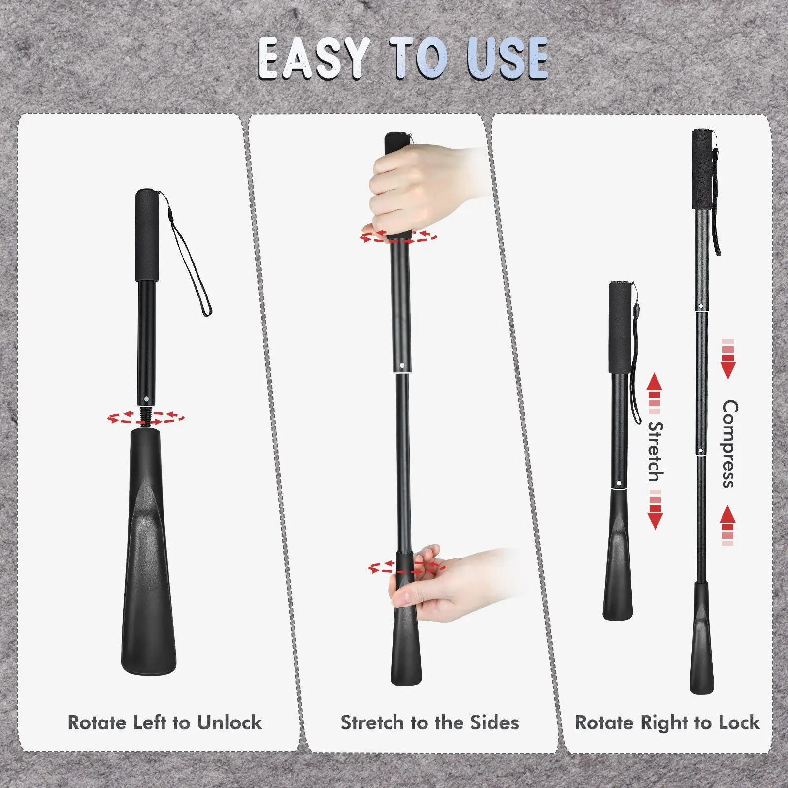 Telescopic Long Handle Shoe Horn Flexible Shoe Lifter Shoehorn Handle Shoe Long Professional Shoe Horn Spoon Use Tool