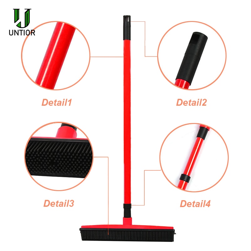 Telescopic Pet Hair Broom Rubber Brush Telescopic Pet Hair Broom Rubber Brush