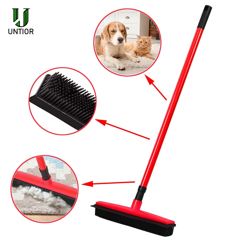 Telescopic Pet Hair Broom Rubber Brush Telescopic Pet Hair Broom Rubber Brush