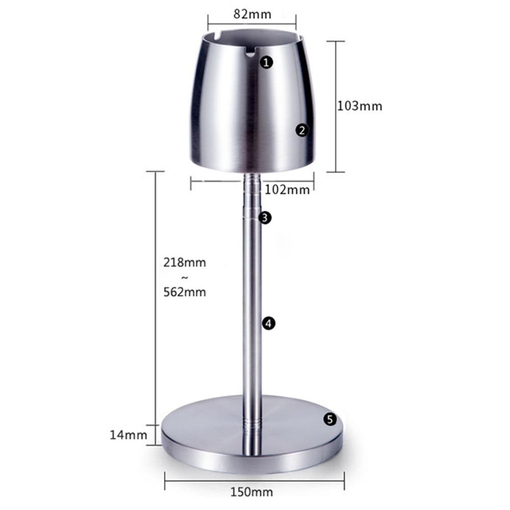 Telescopic Stainless Standing Ashtray