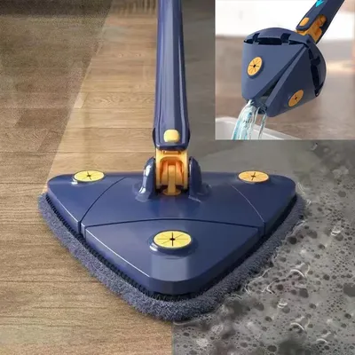 Telescopic Triangle Mop 360° Rotatable Spin Cleaning Mop Adjustable Squeeze Wet and Dry Ceiling Cleaning Home Window