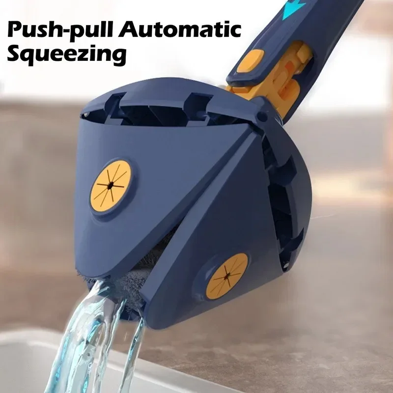 Telescopic Triangle Mop 360° Rotatable Spin Cleaning Mop Adjustable Squeeze Wet and Dry Ceiling Cleaning Home Window
