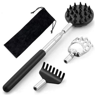 Telescoping Back Scratcher with 3Pcs Detachable Scratching Heads,Bear Claw Back Scratcher Extendable Backcratchers for Telescoping Back Scratcher with 3Pcs Detachable Scratching Heads,Bear Claw Back Scratcher Extendable Backcratchers for