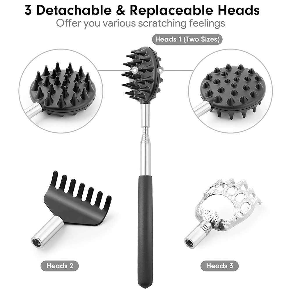 Telescoping Back Scratcher with 3Pcs Detachable Scratching Heads,Bear Claw Back Scratcher Extendable Backcratchers for Telescoping Back Scratcher with 3Pcs Detachable Scratching Heads,Bear Claw Back Scratcher Extendable Backcratchers for