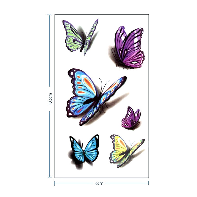 Temporary Butterfly Tattoo 3D Sheet Temporary Butterfly Tattoo 3D Sheet