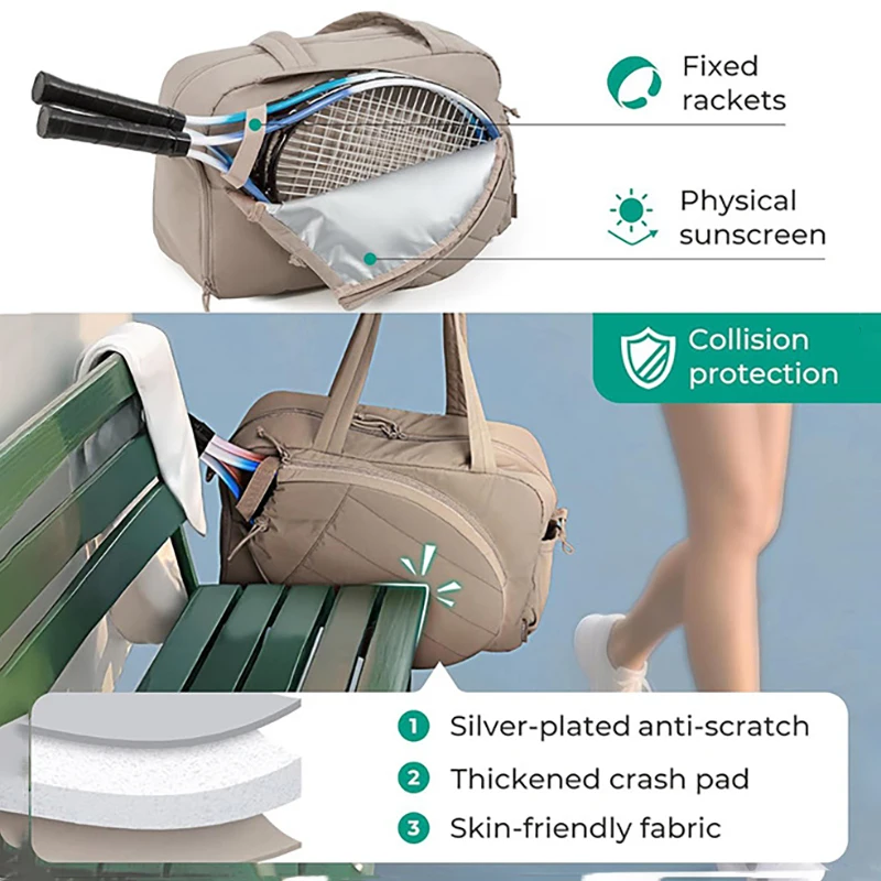 Tennis Badminton Rackets Bag Large Storage Outdoor Travel Sports Training Commuting Shoulder Bags Pickleball Paddle