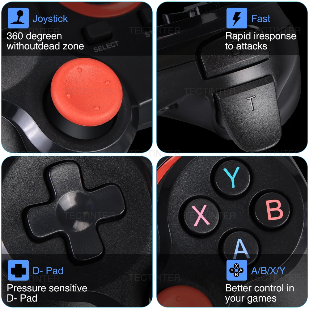 Terios Wireless Joystick Support Bluetooth 3.0 Gamepad Game Controller Gaming Control for Tablet PC Android Smart