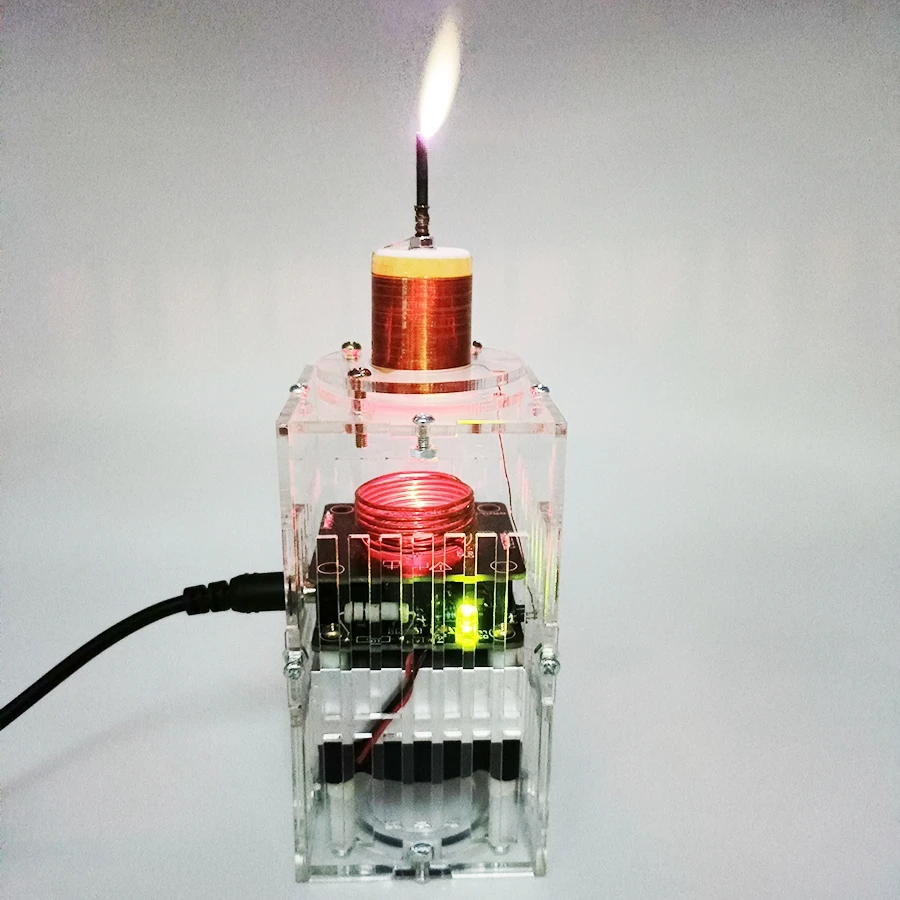 Tesla Coil High Frequency HFSSTC Electronic Candle Plasma Flame DC 36V-40V Technology Experimental Teaching Model Kits Tesla Coil High Frequency HFSSTC Electronic Candle Plasma Flame DC 36V-40V Technology Experimental Teaching Model Kits
