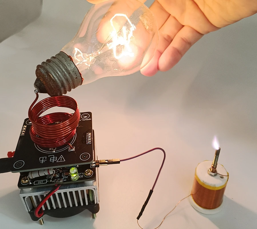 Tesla Coil High Frequency HFSSTC Electronic Candle Plasma Flame DC 36V-40V Technology Experimental Teaching Model Kits