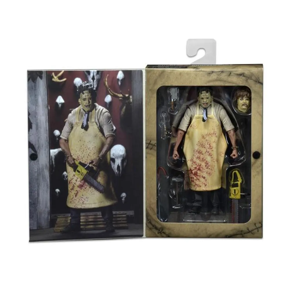 Texas Chainsaw Murderer Fur Face Leather Face 40th Anniversary Edition Terror Handmade Doll Model Halloween Gift