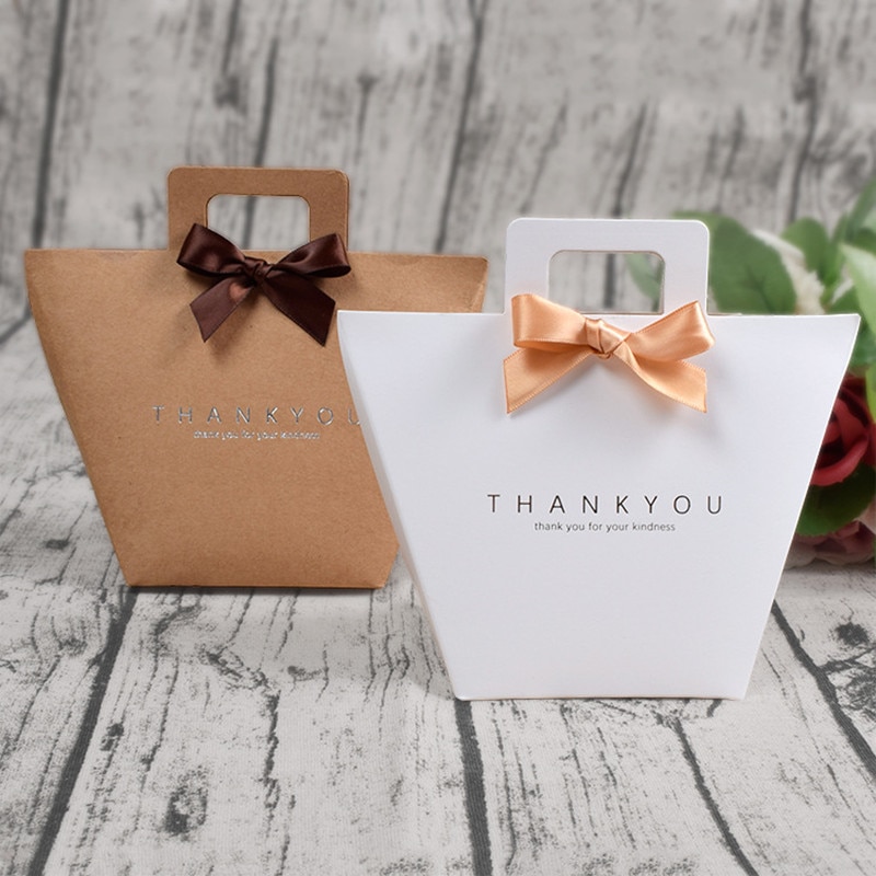 Thank You Paper Bags with Handles (5Pcs)