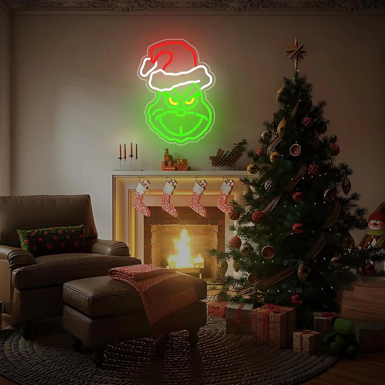 The Grinch Christmas Neon Sign – LED Neon Lights for Wall Decor | Perfect for Bedroom, Living Room, or Christmas Party The Grinch Christmas Neon Sign – LED Neon Lights for Wall Decor | Perfect for Bedroom, Living Room, or Christmas Party
