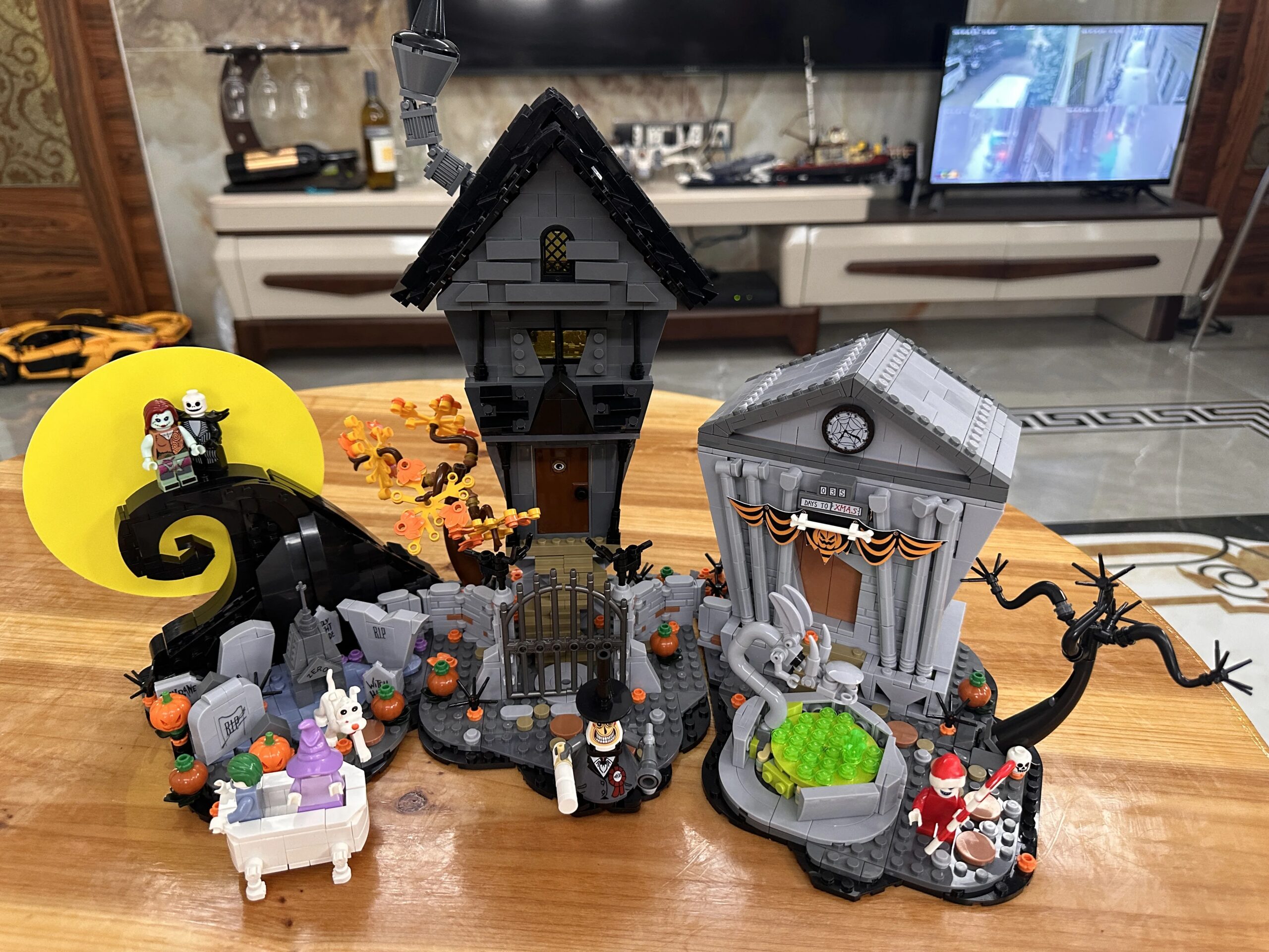 The Nightmare Before Christmas Model Building Blocks Hut Diy Bricks Toy Christmas Halloween Home Decoration Gifts