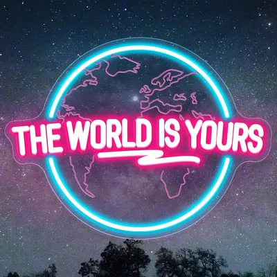 The World Is Yours Neon Sign Carved Planet LED Neon Light Sign for Office Wedding Man Cave Game Room Wall Decor The World Is Yours Neon Sign Carved Planet LED Neon Light Sign for Office Wedding Man Cave Game Room Wall Decor