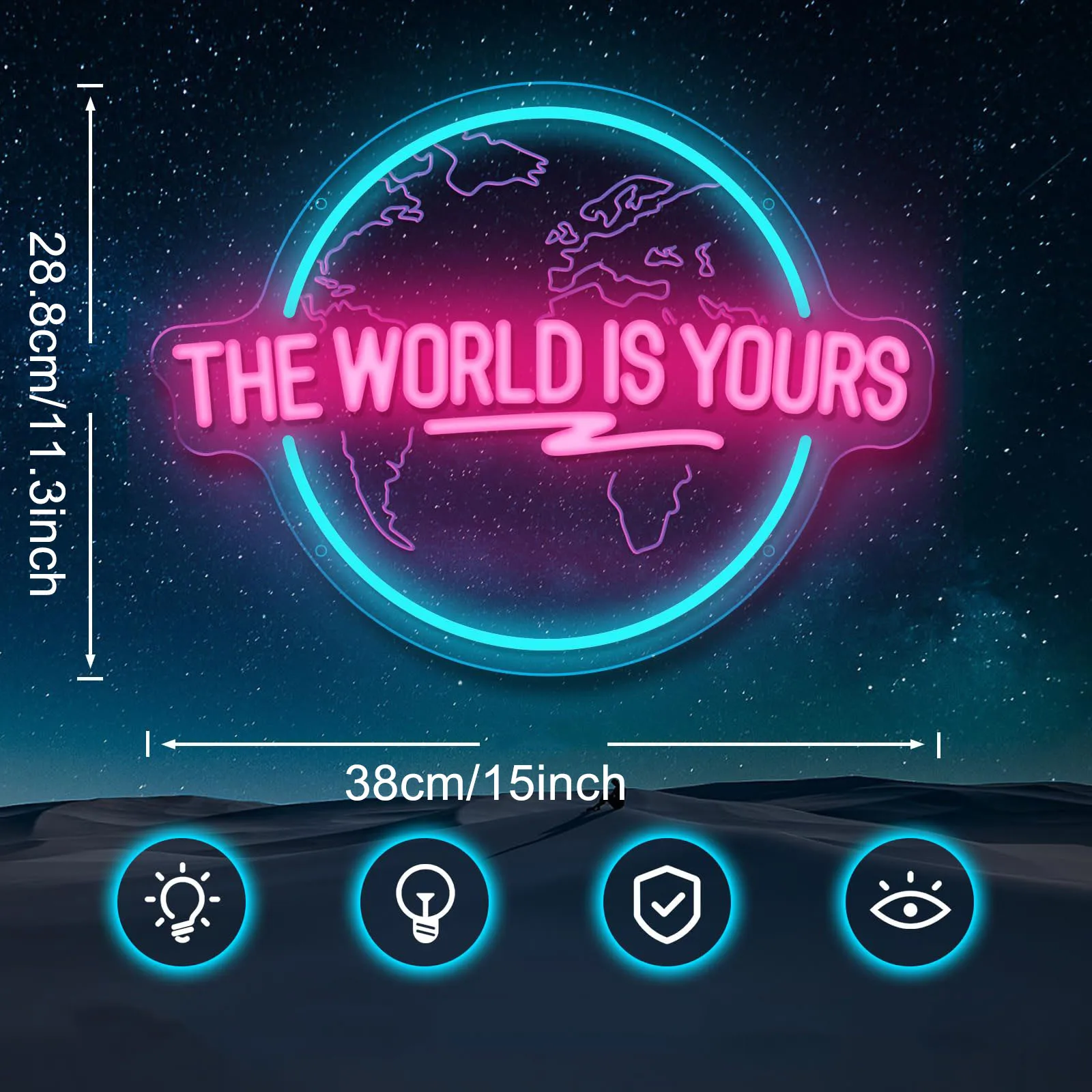 The World Is Yours Neon Sign Carved Planet LED Neon Light Sign for Office Wedding Man Cave Game Room Wall Decor The World Is Yours Neon Sign Carved Planet LED Neon Light Sign for Office Wedding Man Cave Game Room Wall Decor