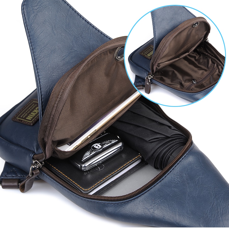 Theftproof Leather Chest Man Bag Theftproof Leather Chest Man Bag