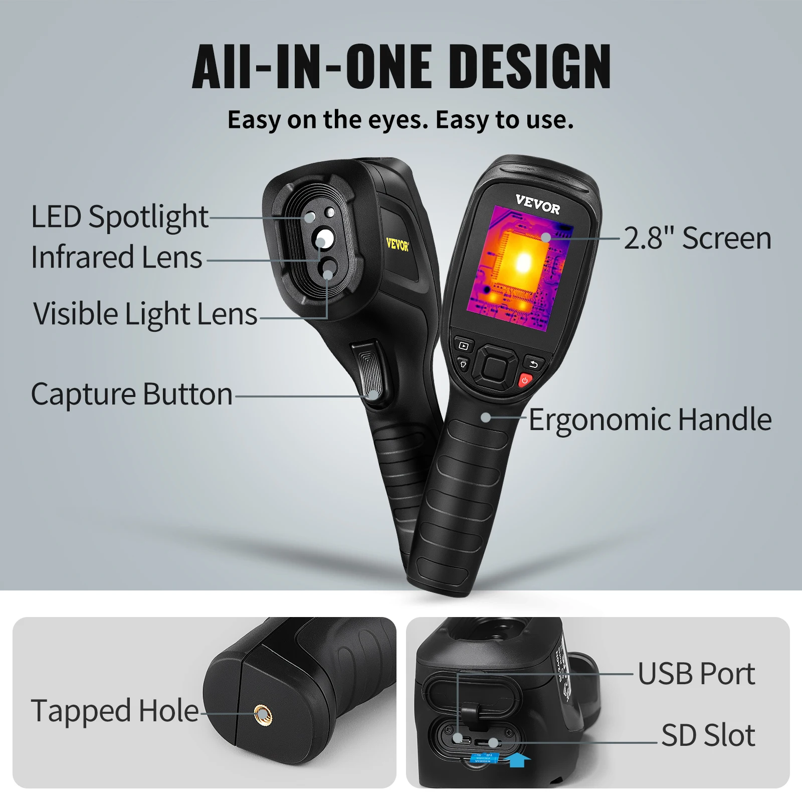 Thermal Imaging Camera 240×180 IR High Resolution Professional Infrared Thermal Imager for Repair Pipeline Detection PCB